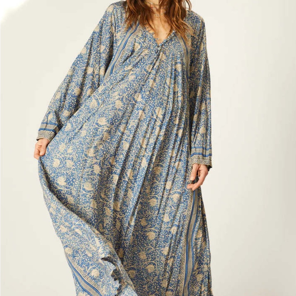Natalie Martin Fiori Water Lilly Blue and Cream Dress
